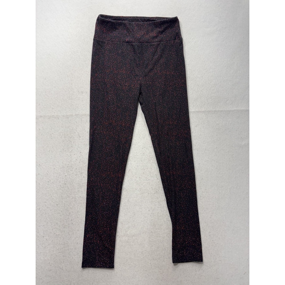 LuLaRoe Leggings Womens One Size Black Speckled Mid Rise Ankle Stretch Knit